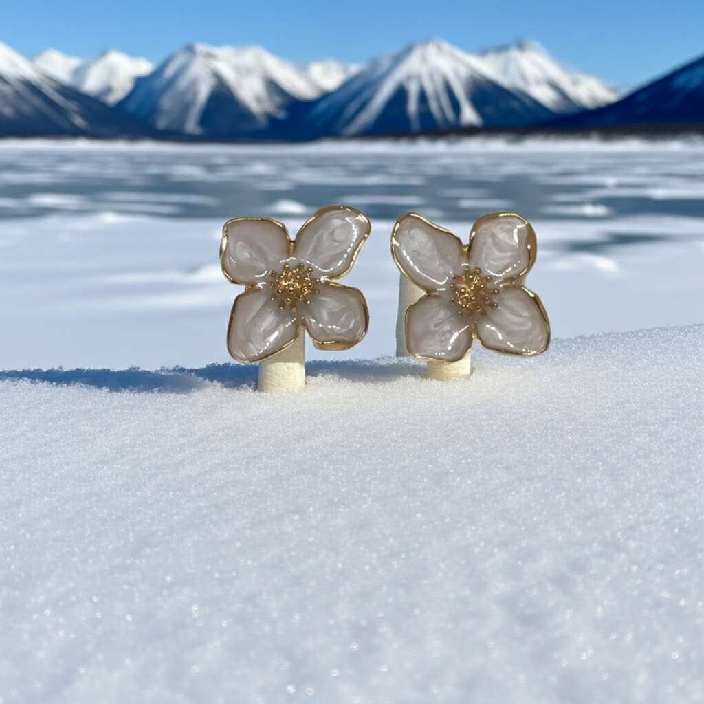 Elegant Four Petal Flower Earrings For Women, Daily Wear Flower Earrings For Women, Stylish Four Petal Earrings  Gift, Stainless Steel