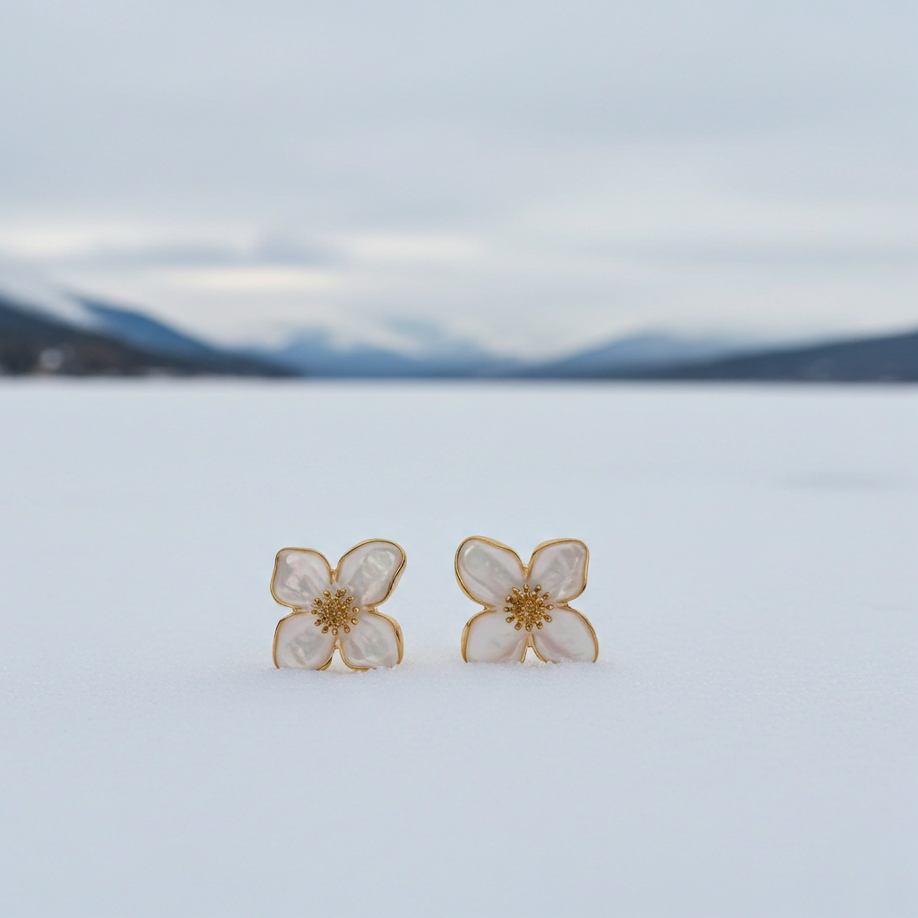 Elegant Four Petal Flower Earrings For Women, Daily Wear Flower Earrings For Women, Stylish Four Petal Earrings  Gift, Stainless Steel