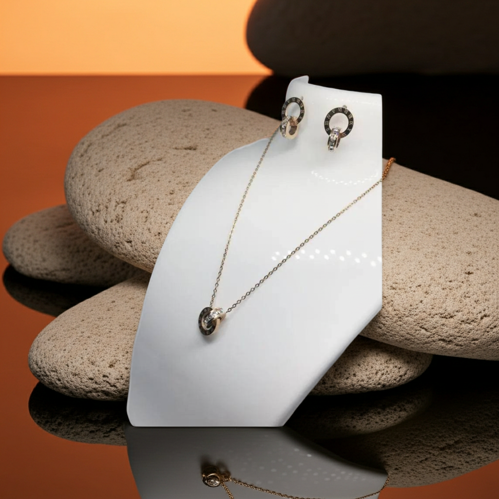 Eternal Elegance: Roman Numeral Crystal Jewelry Set