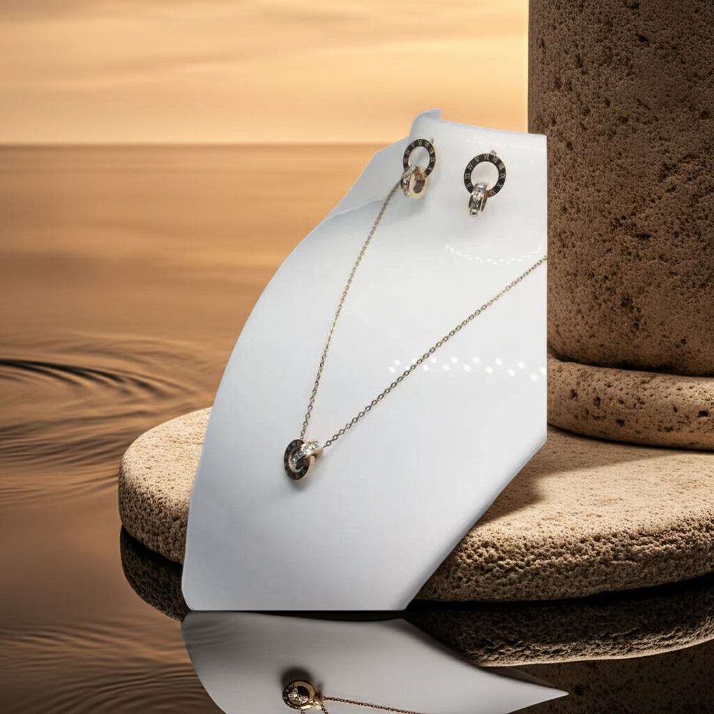 Eternal Elegance: Roman Numeral Crystal Jewelry Set