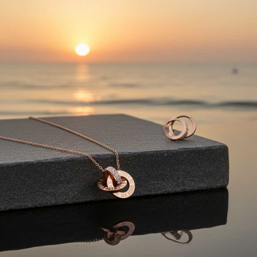 Eternal Elegance: Roman Numeral Crystal Jewelry Set