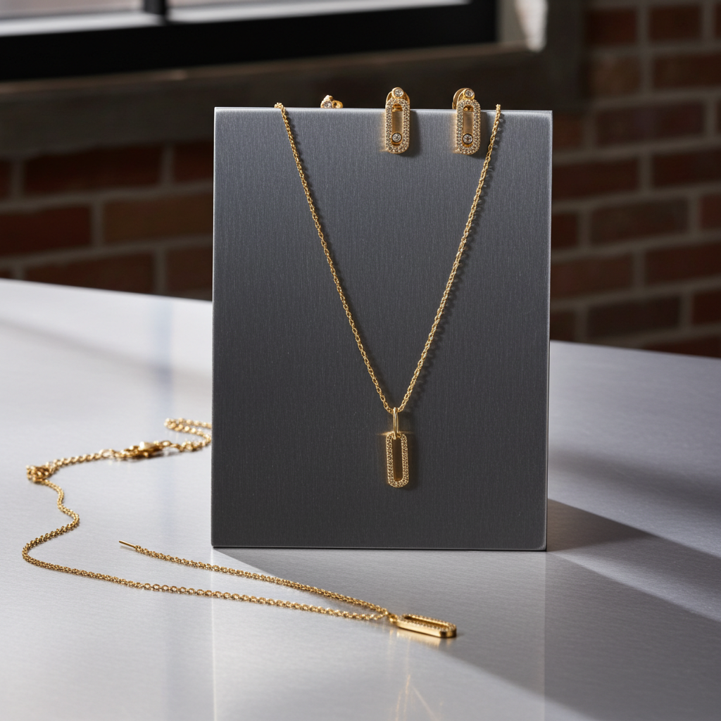 Timeless Gold Crystal Necklace & Earrings Set for Women