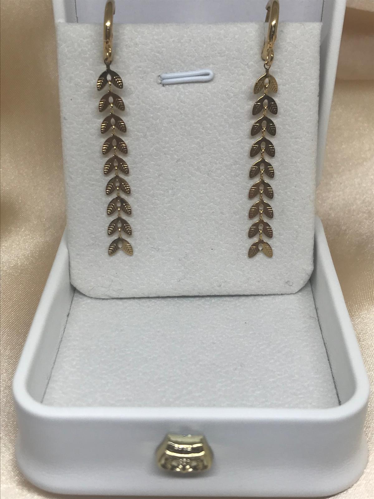 Gold Leaf Drop Stainless Steal  Earrings - Elegant Botanical Design