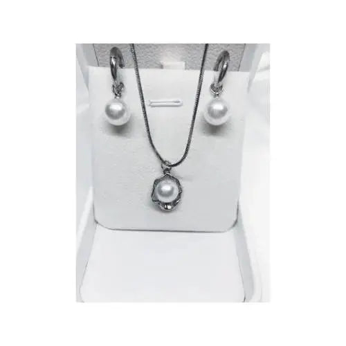 Minimalist Design Stainless Steel Seashell & Faux Pearl Pendant With Non-Fading Snake Chain Collarbone Necklace and Earrings  For Women's .