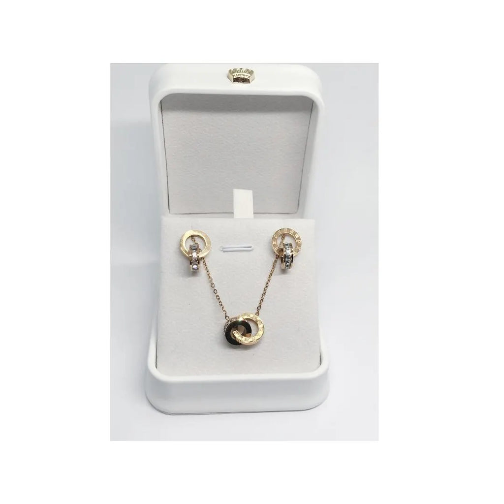 Roman Numeral Crystal Jewellery Set, Necklace & Earrings , Luxury 3PCS Roman Numeral Jewellery Set for Women